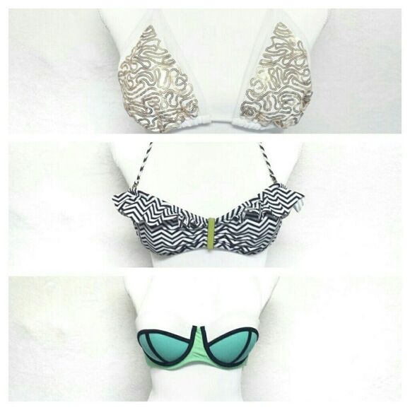 RUEBLUE Xhilaration Halter Bandeau Bikini Bundle - Picture 1 of 8